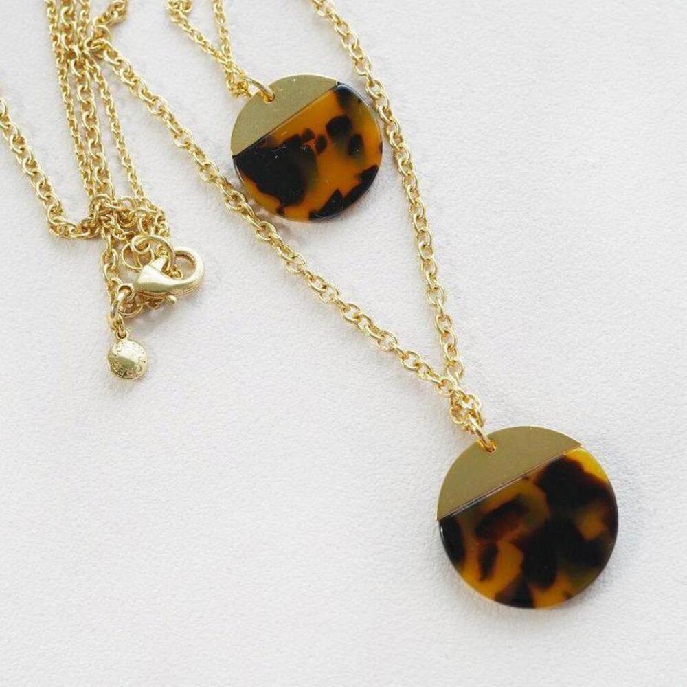 J.Crew Layered Tortoise Disc Necklace